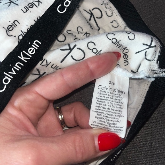 Calvin Klein Monochrome Logo Bralette Small Black White Bra CK - Picture 3 of 6